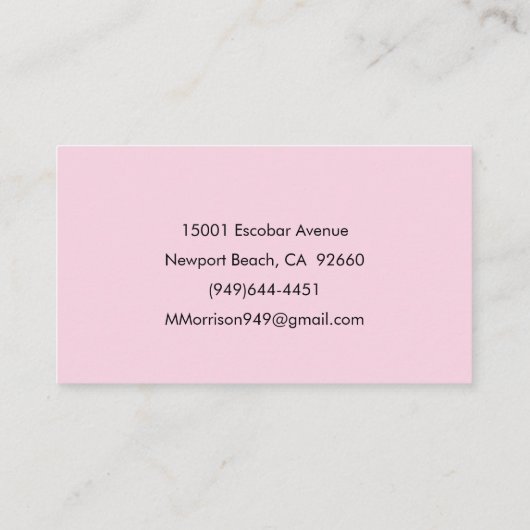 ミニマルフェミニンリストモダンピンクスクリプト名前をカスタムする 名刺 (裏面)
