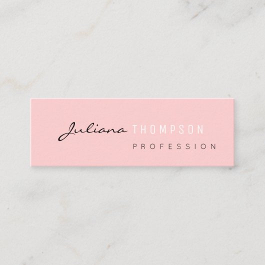 ミニマルフェミニン赤面ピンク スキニー名刺 (正面)