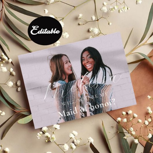 ミニマルフォト ブライドメイド プロポーズカード 招待状