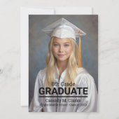 ミニマルフォト 8年生卒業おめでとう 招待状 (正面)