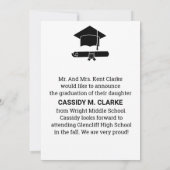 ミニマルフォト 8年生卒業おめでとう 招待状 (裏面)