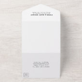 ミニマルフォーマルエレガントバー（ユダヤ教の）バル・ミツバー オールインワン招待状 (外側)