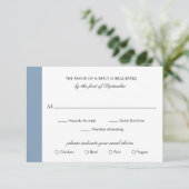 ミニマルフォーマルクラシックエレガントダスティ・ブルー結婚ズ 出欠カード (スタンド正面)