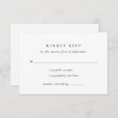 ミニマルフォーマルクラシック式RSVPカード 出欠カード (正面/裏面)