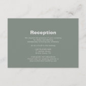 ミニマルフォーマルスグリーンウェディングレセプション エンクロージャーカード (正面)