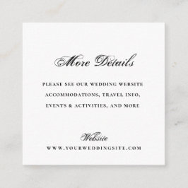 ミニマルフォーマルタキシードブラック結婚式ウェブサイト詳細 エンクロージャーカード