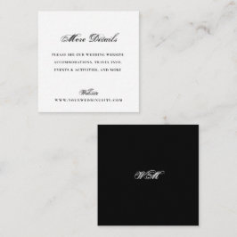 ミニマルフォーマルタキシードブラック結婚式ウェブサイト詳細 エンクロージャーカード