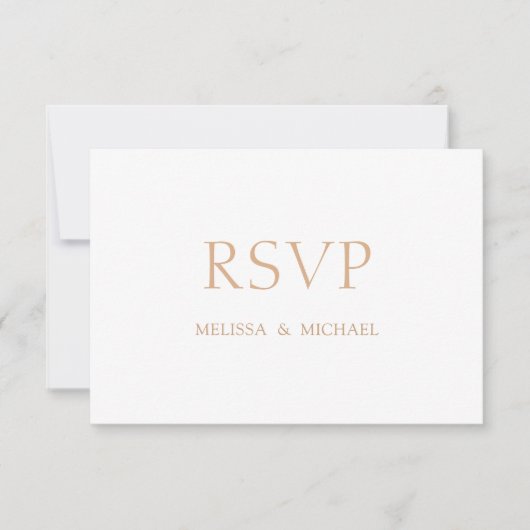 ミニマルフォーマルモダンScript Wedding RSVPカード (正面)