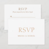 ミニマルフォーマルモダンScript Wedding RSVPカード (正面/裏面)