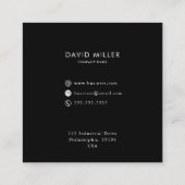 ミニマルフォーマルリストの白黒名刺 スクエア名刺 (裏面)