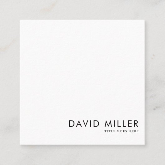 ミニマルフォーマルリストの白黒名刺 スクエア名刺 (正面)