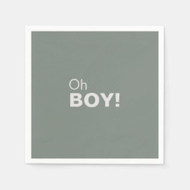 ミニマルフォーマルリストグリーンOh男の子ベビーシャワー スタンダードカクテルナプキン