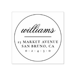 ミニマルフォーマルリストファミリー名ラウンド差出人住所 ラバースタンプ