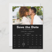 ミニマルフォーマルリストフォトブラック日付を保存 招待状 (正面)