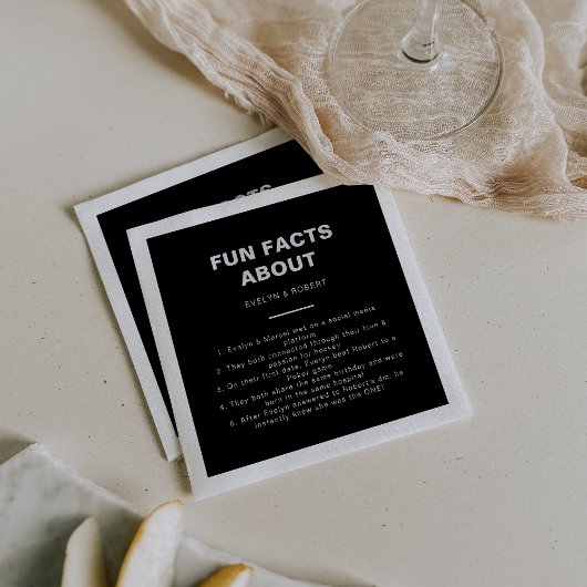 ミニマルフォーマルリストブラックトリビアおもしろいファクト結婚ズ スタンダードカクテルナプキン