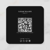 ミニマルフォーマルリストブラック&ホワイト不動産仲介業者 スクエア名刺 (裏面)