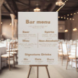 ミニマルフォーマルリスト結婚ブラウンのバー ポスター<br><div class="desc">このミニマルフォーマルリスト結婚ブラウンのバーメニューは素朴な料理に結婚最適だ。このデザインは、あなたのイベントを飾るために茶色の背景に美しいフォントを備えている。</div>