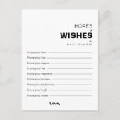 ミニマルフォーマルリスト赤ちゃんシャワー希望&ウィッシュカード ポストカード (正面)