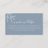 ミニマルフォーマルDusty Blue結婚の願い エンクロージャーカード (正面)