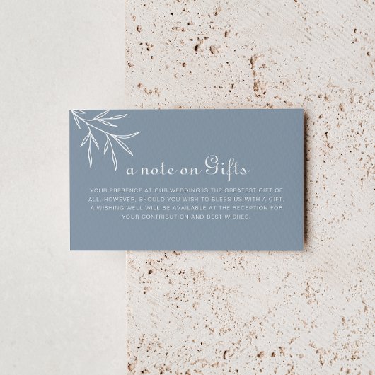 ミニマルフォーマルDusty Blue結婚の願い エンクロージャーカード