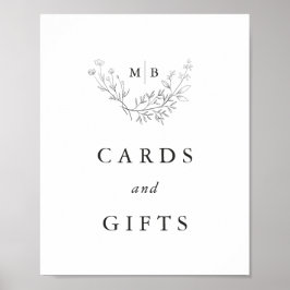 ミニマルフォーマルMonogram Wedding Card and Gives ポスター