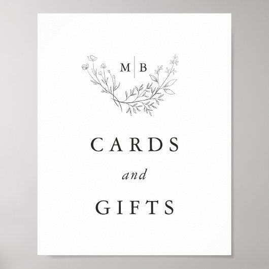 ミニマルフォーマルMonogram Wedding Card and Gives ポスター (正面)