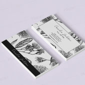 ミニマルフラワーシックブラック&ホワイトプロフェッショナル 名刺