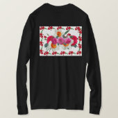 ミニマルフラワーラインアート | 美的ボタニカルアート Tシャツ (デザイン裏面)