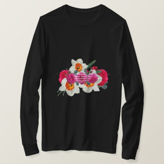 ミニマルフラワーラインアート | 美的ボタニカルアート Tシャツ (デザイン正面)