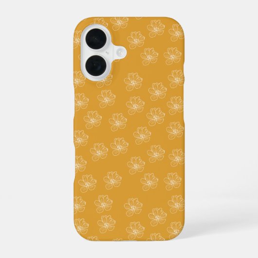 ミニマルフラワーiPhoneケース iPhone 16ケース (裏面)