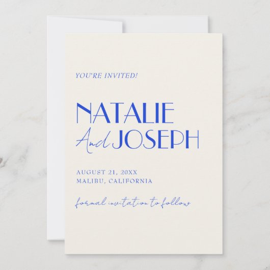 ミニマルフランスのお洒落レトロ写真結婚の セーブザデート (裏面)