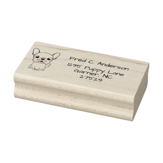 ミニマルフランスのスブルドッグ差出人住所 ラバースタンプ (スタンプ)