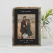 ミニマルフレーム写真QRウェブサイトウェディング セーブザデート (スタンド正面)