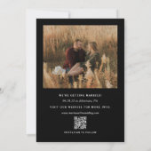 ミニマルフレーム写真QRウェブサイトウェディング セーブザデート (裏面)