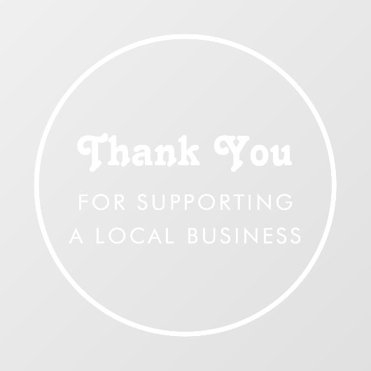 ミニマルフレーム サンクス ローカルビジネス ブランディング ウィンドウサイン (シート)