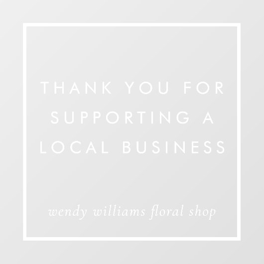 ミニマルフレーム サンクス ローカルビジネス ブランディング ウィンドウサイン (シート)