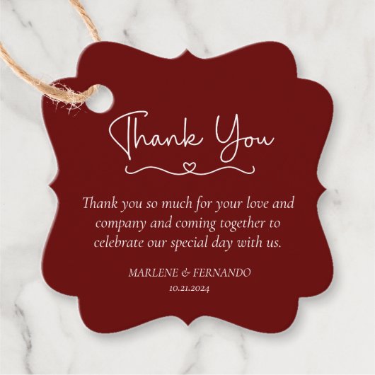 ミニマルフローラありがとう好意ギフトラベル フェイバータグ (正面)