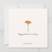 ミニマルフローラかわいいボーイフレンドのバレンタインカード 招待状 (正面)