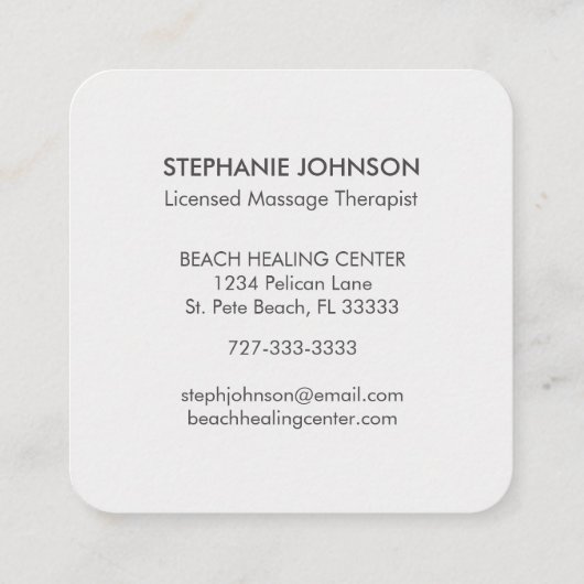 ミニマルフローラやる気を起こさせることわざヒーラー スクエア名刺 (裏面)