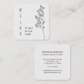 ミニマルフローラやる気を起こさせることわざヒーラー スクエア名刺 (正面/裏面)