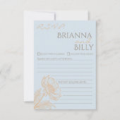 ミニマルフローラウェディングRSVPカード サンキューカード (正面)