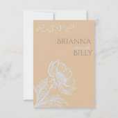 ミニマルフローラウェディングRSVPカード サンキューカード (裏面)