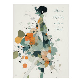 ミニマルフローラウォールアートプリント1 ポスター