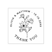 ミニマルフローラエレガントな結婚式ありがとう好意 ラバースタンプ (インプリント)