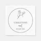 ミニマルフローラエレガントな結婚式 スタンダードカクテルナプキン (正面)