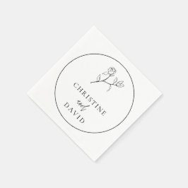 ミニマルフローラエレガントな結婚式 スタンダードカクテルナプキン