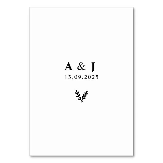 ミニマルフローラエレガント植物単図リース テーブルナンバー (正面)