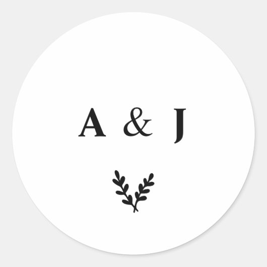 ミニマルフローラエレガント植物単図リース ラウンドシール (正面)