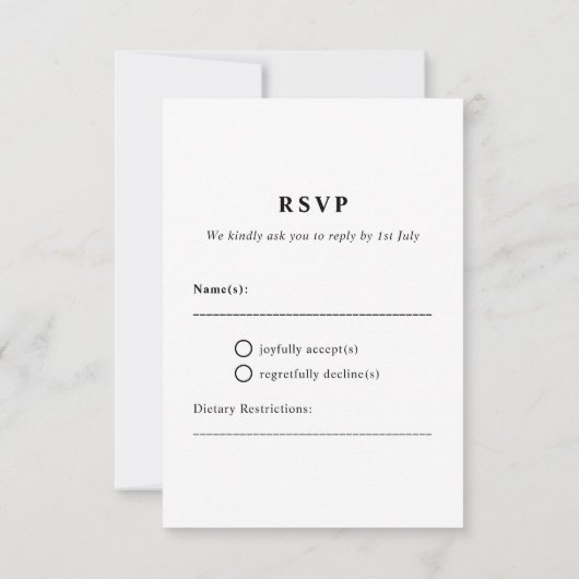 ミニマルフローラエレガント植物単図リース 出欠カード (裏面)