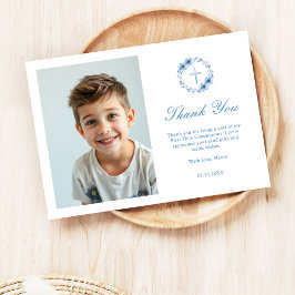 ミニマルフローラクロスファースト・コミュニオンフォト サンキューカード